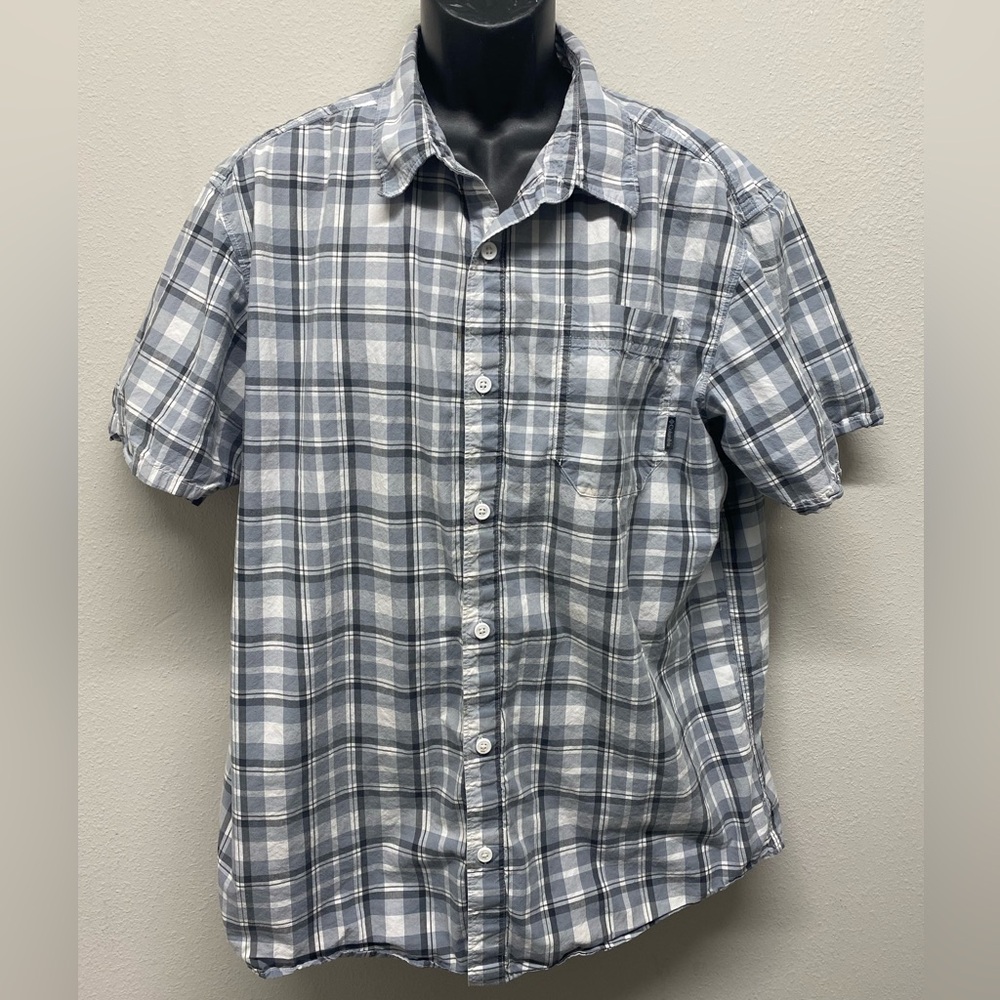 Columbia Men's Button Down Short Sleeve Shirt Size XL plaid